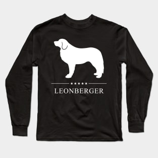 Leonberger Dog White Silhouette Long Sleeve T-Shirt